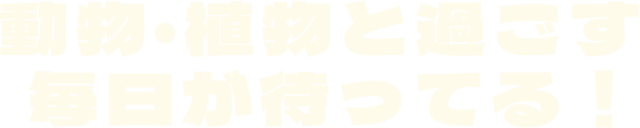 動物・植物と過ごす毎日が待ってる！