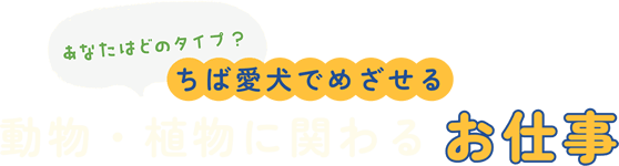 あなたはどのタイプ？ちば愛犬でめざせる動物・植物に関わるお仕事